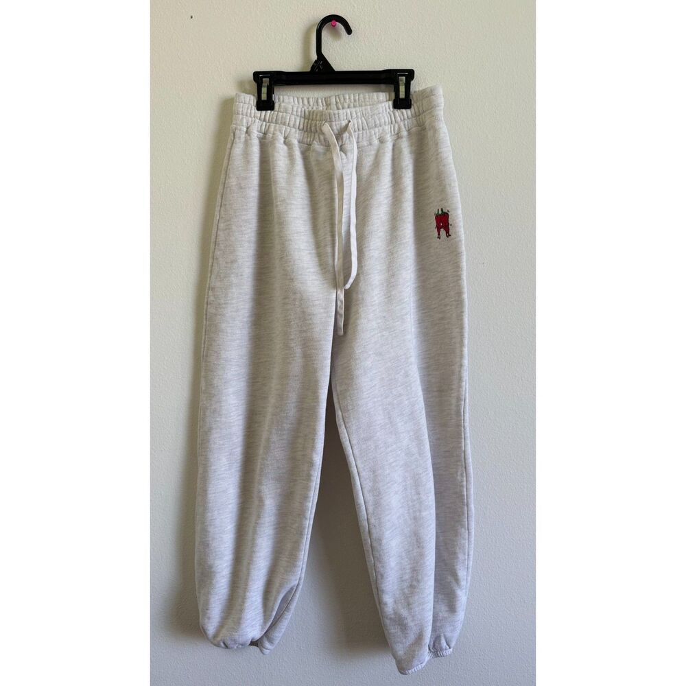 Project Social T Jogger Sweatpants Womens Medium Gray Chili Pepper Graphic